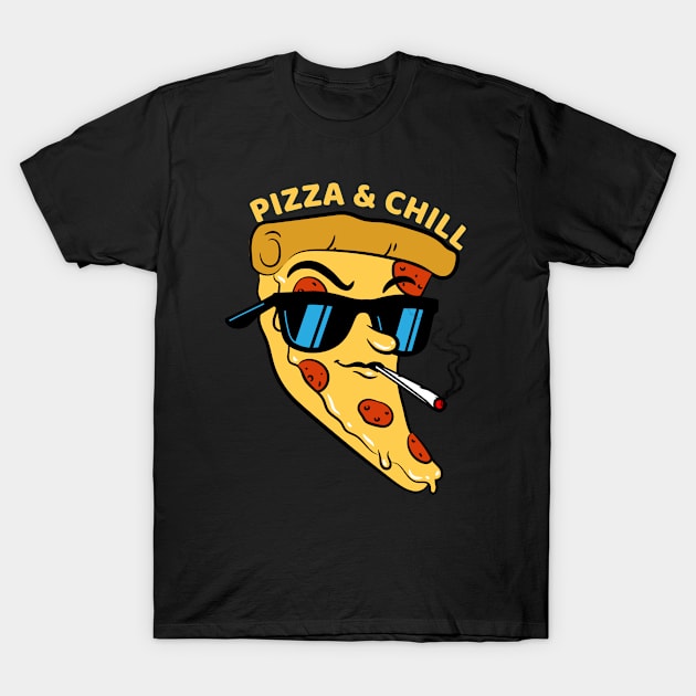 Pizza & Chill - Funny Food Pun T-Shirt by Inspire Enclave